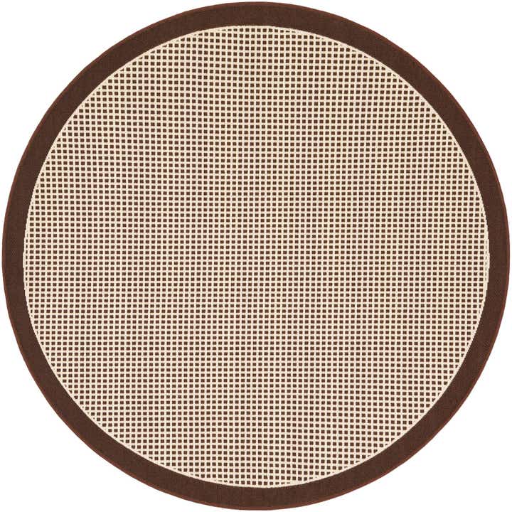 5' x 5' Easy-Clean Border Indoor / Outdoor Round Rug
