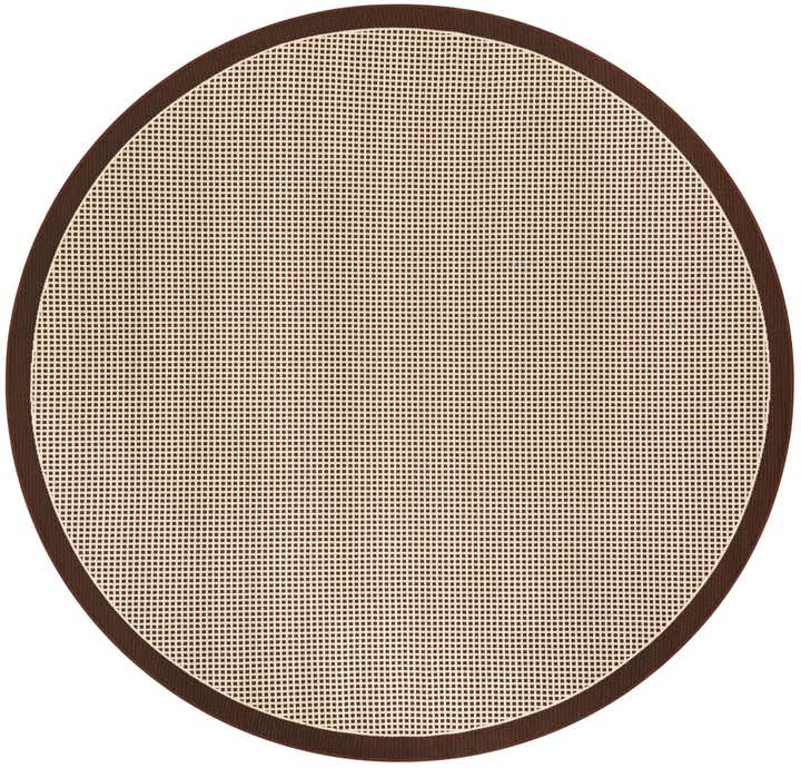 7' 10 x 7' 10 Easy-Clean Border Indoor / Outdoor Round Rug