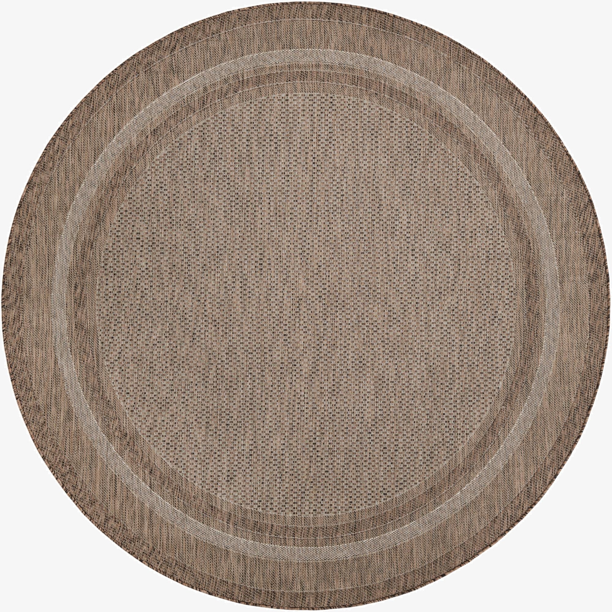 7' 10 x 7' 10  Washable Border Indoor / Outdoor Round Rug