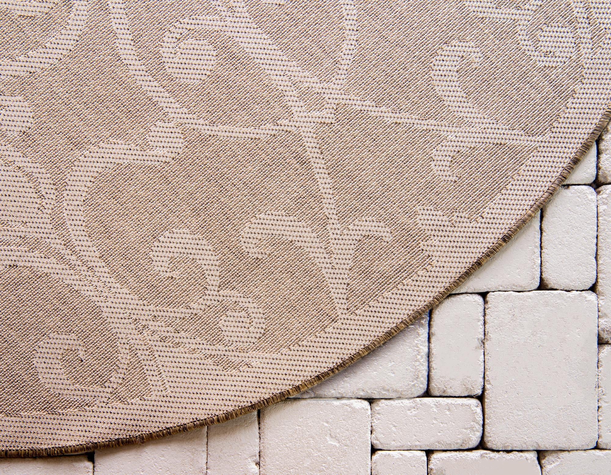 6' x 6' Easy-Clean Botanical Indoor / Outdoor Round Rug