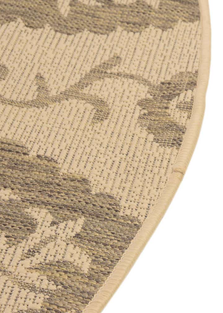 6' x 6' Easy-Clean Botanical Indoor / Outdoor Round Rug
