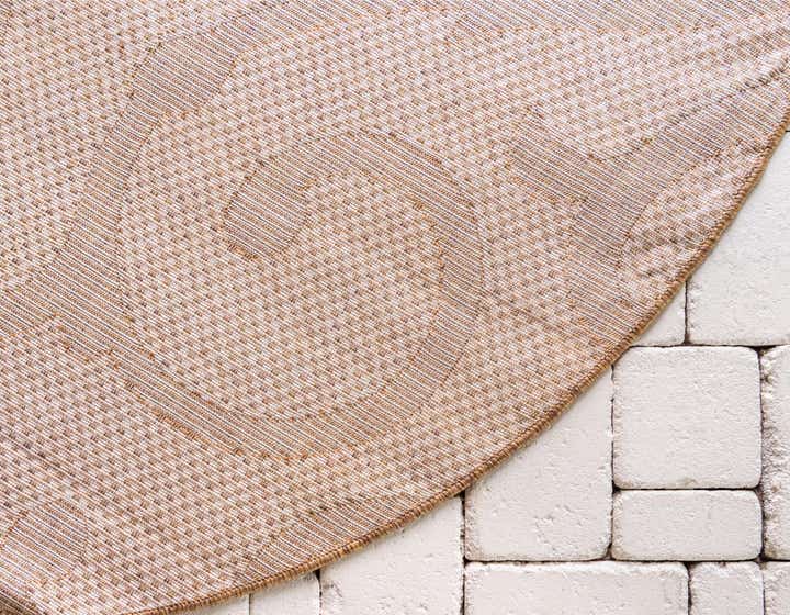 6' x 6' Easy-Clean Botanical Indoor / Outdoor Round Rug