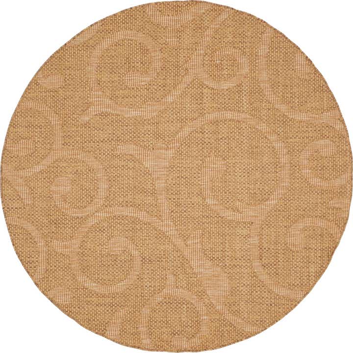 6' x 6' Easy-Clean Botanical Indoor / Outdoor Round Rug