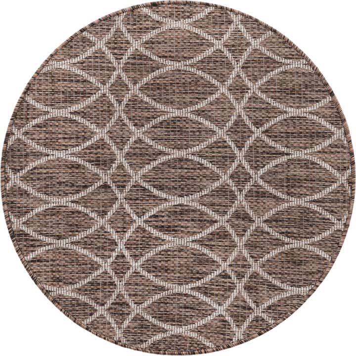 3' x 3' Easy-Clean Lattice Indoor / Outdoor Round Rug