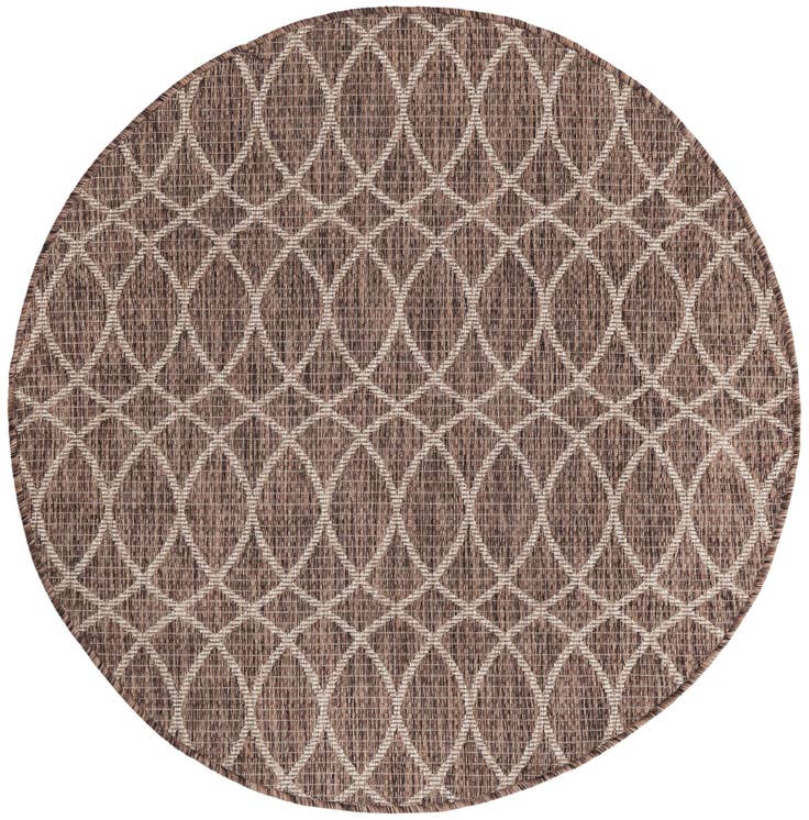 Detail image of 125cm x 125cm Easy-Clean Lattice Indoor / Outdoor Round Rug