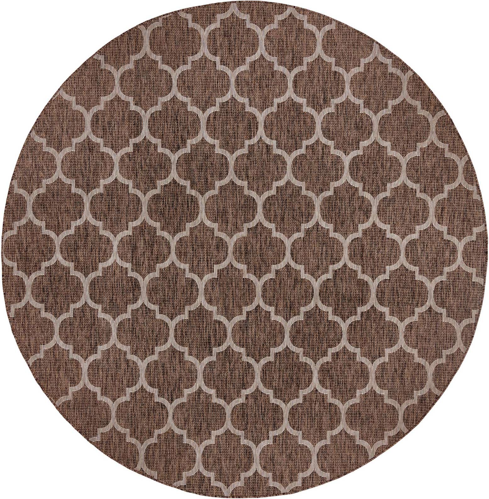 10' 8 x 10' 8 Easy-Clean Lattice Indoor / Outdoor Round Rug