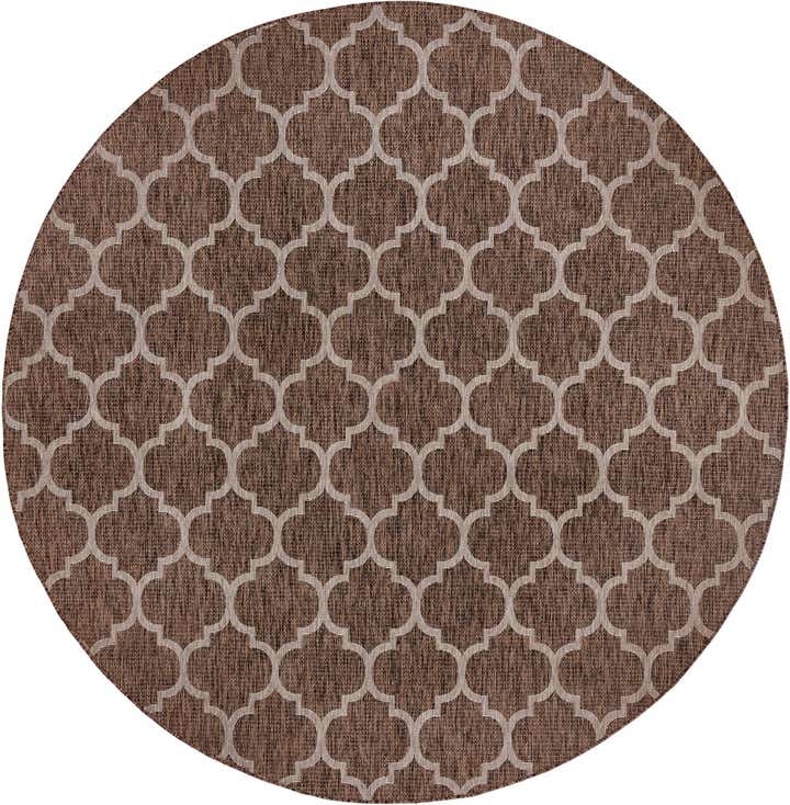 10' 8 x 10' 8 Easy-Clean Lattice Indoor / Outdoor Round Rug