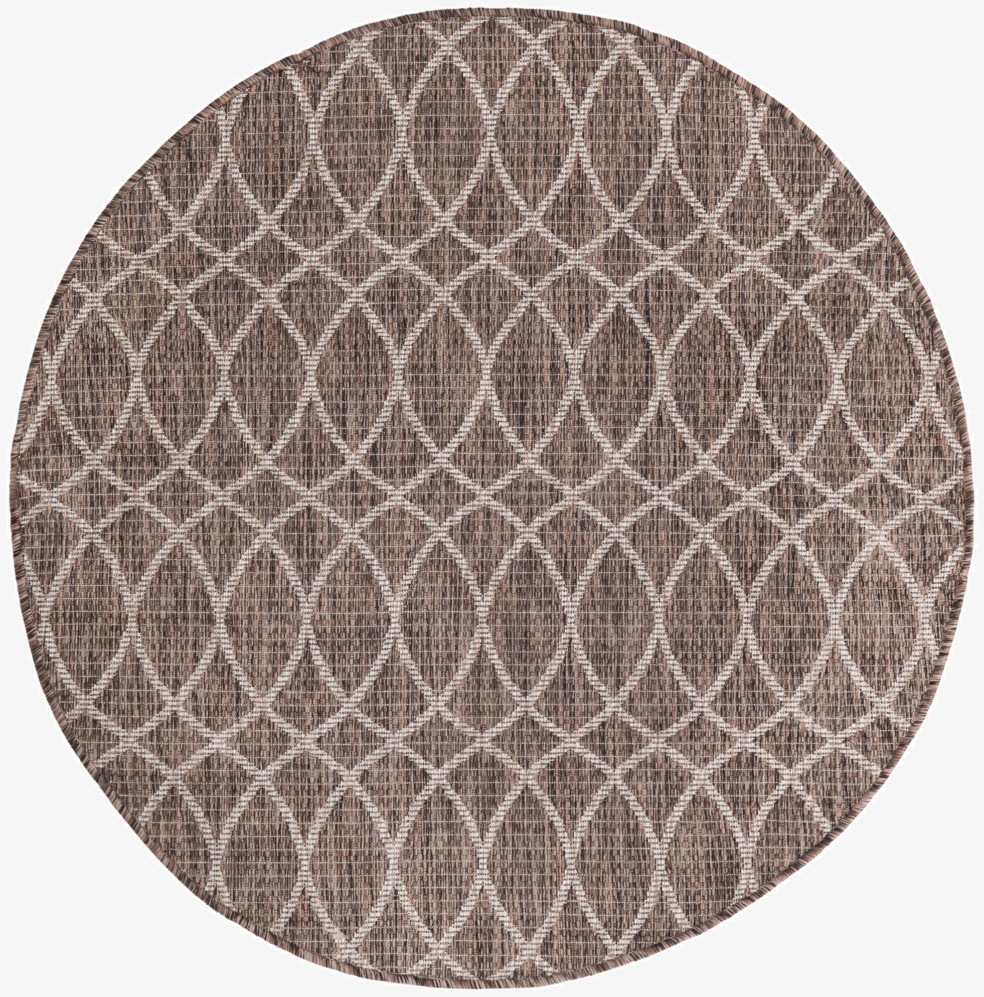 4' x 4' Washable Lattice Indoor / Outdoor Round Rug