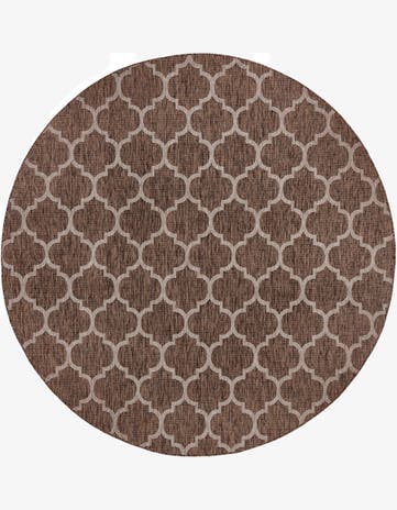 10' 8 x 10' 8 Easy-Clean Lattice Indoor / Outdoor Round Rug