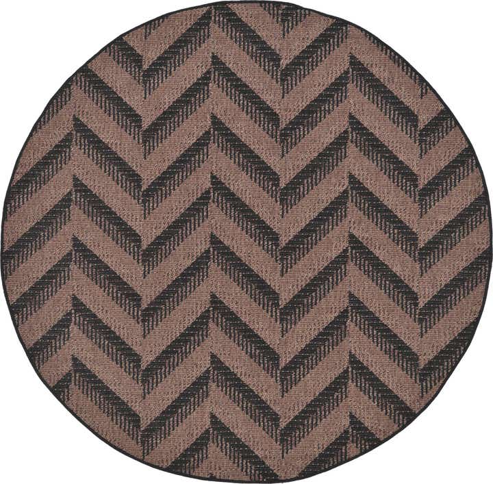 6' x 6' Easy-Clean Modern Indoor / Outdoor Round Rug