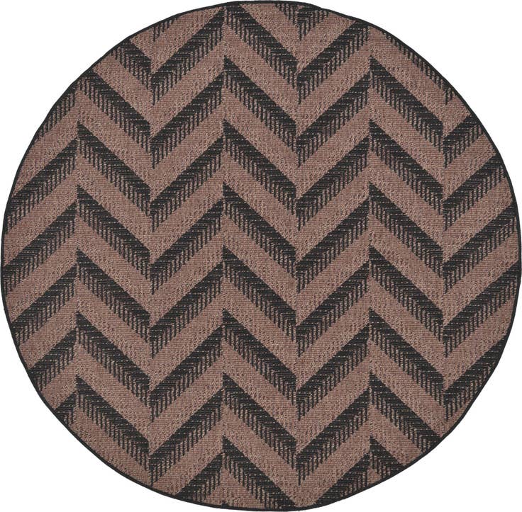 Detail image of 6' x 6' Easy-Clean Modern Indoor / Outdoor Round Rug