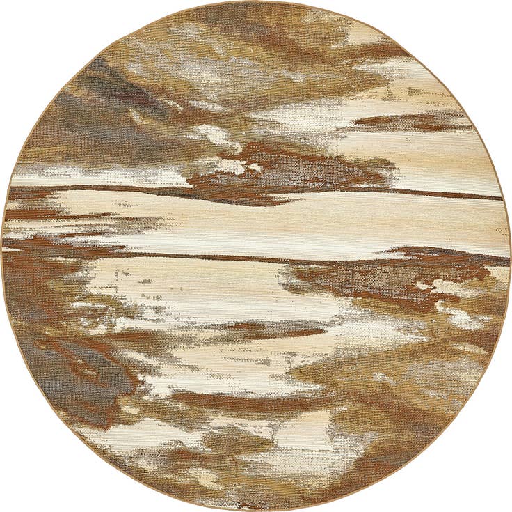 Detail image of 8' x 8' Easy-Clean Modern Indoor / Outdoor Round Rug