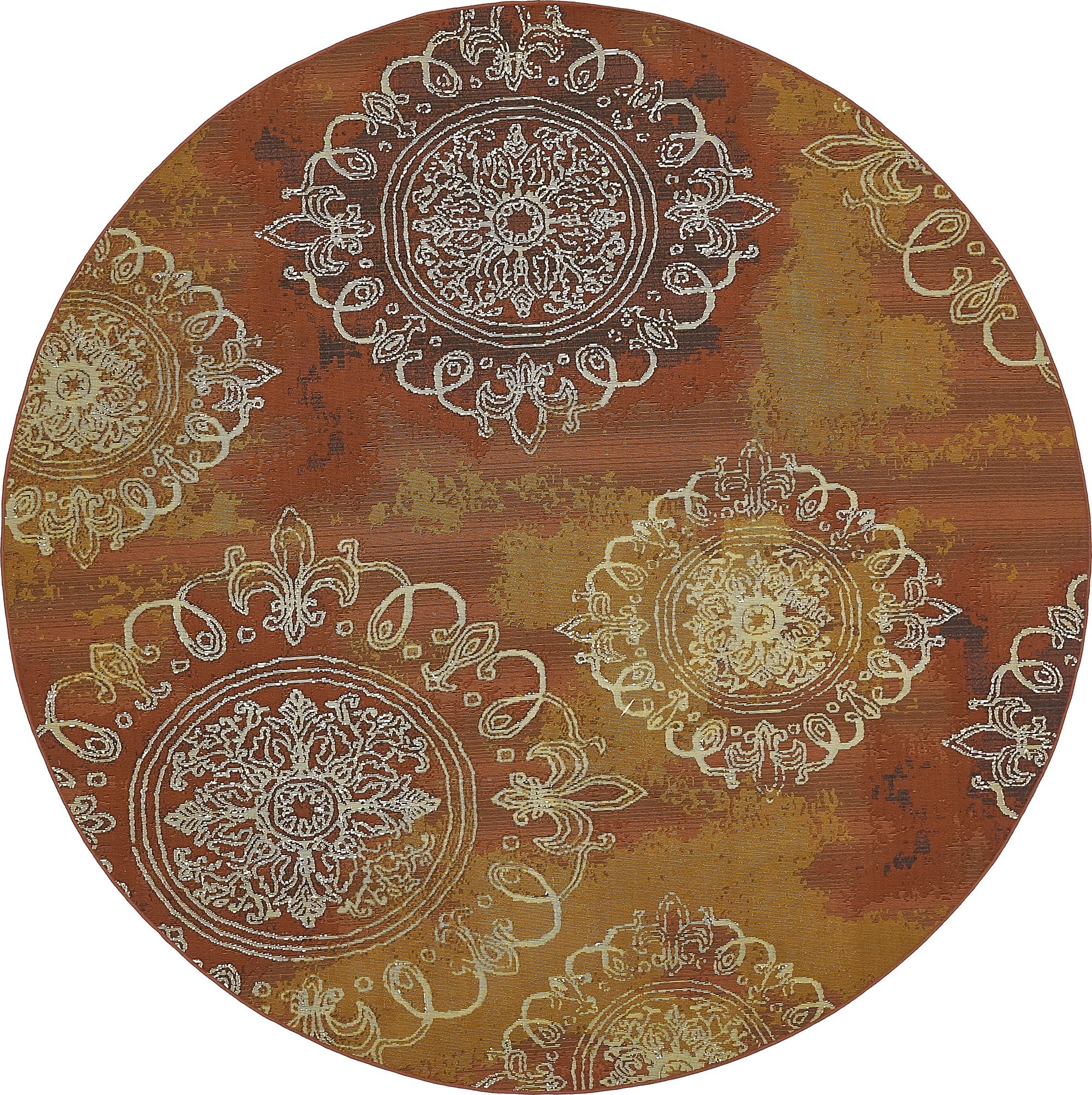 8' x 8' Easy-Clean Modern Indoor / Outdoor Round Rug