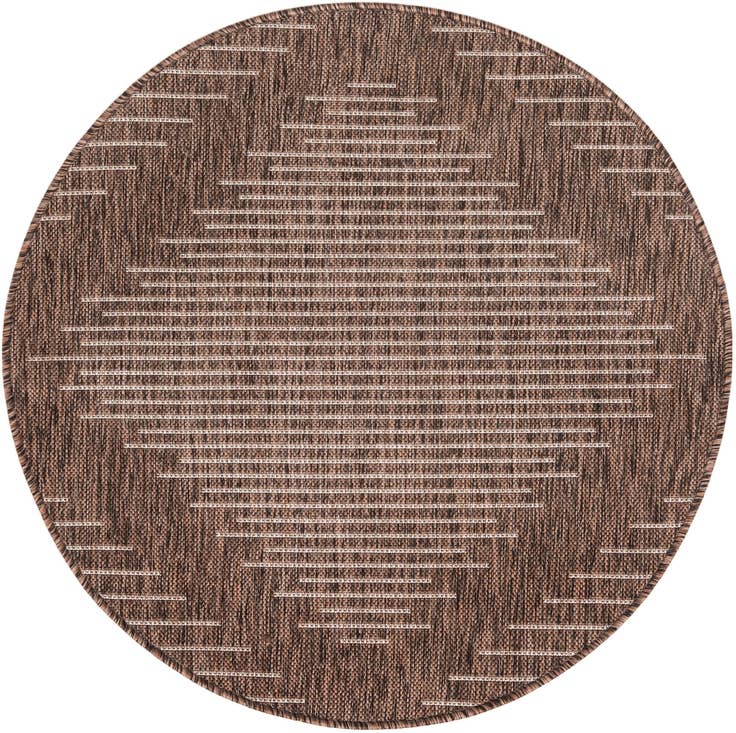 Detail image of 3' x 3' Easy-Clean Modern Indoor / Outdoor Round Rug