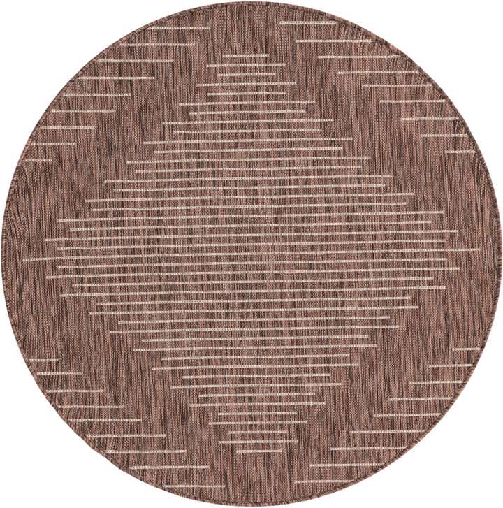 4' x 4' Easy-Clean Modern Indoor / Outdoor Round Rug