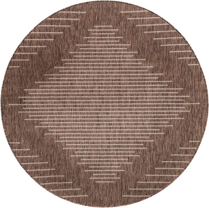 6' x 6' Easy-Clean Modern Indoor / Outdoor Round Rug