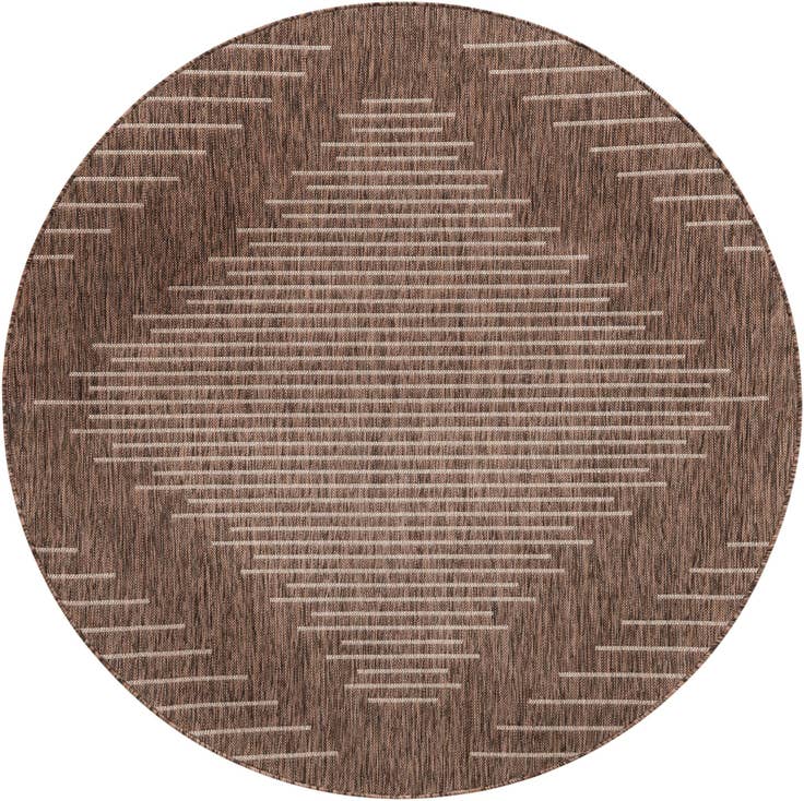 Detail image of 6' x 6' Easy-Clean Modern Indoor / Outdoor Round Rug