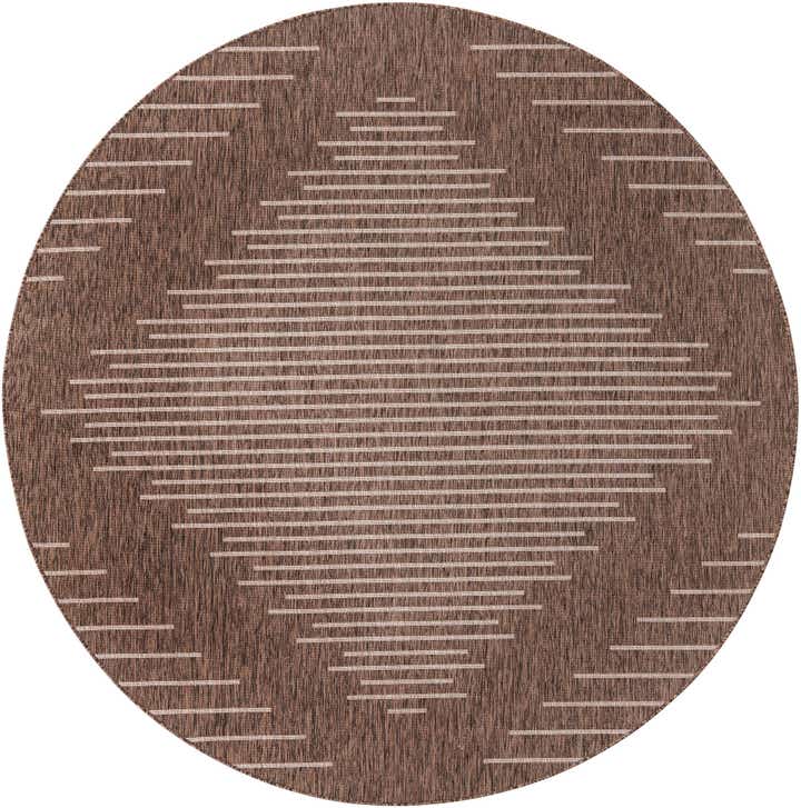 7' 10 x 7' 10 Easy-Clean Modern Indoor / Outdoor Round Rug
