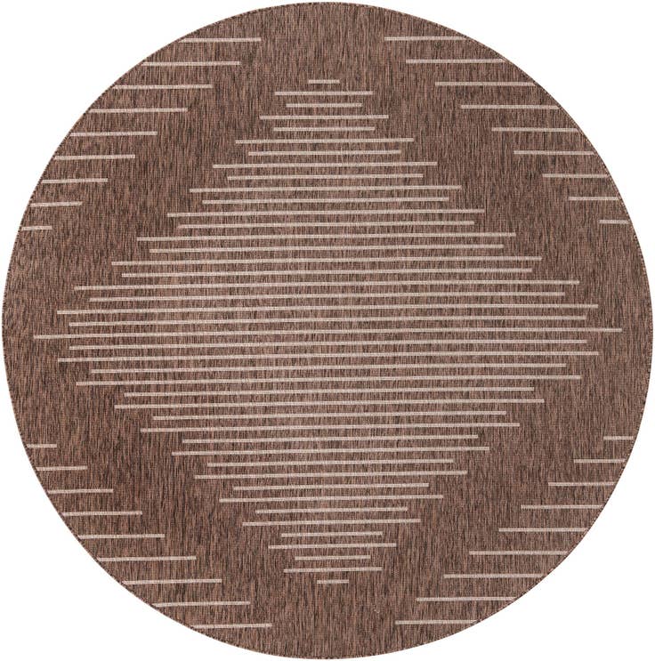 Detail image of 7' 10 x 7' 10 Easy-Clean Modern Indoor / Outdoor Round Rug