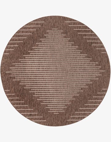 7' 10 x 7' 10 Easy-Clean Modern Indoor / Outdoor Round Rug