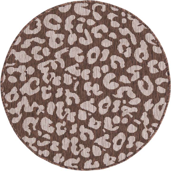 3' x 3' Easy-Clean Safari Indoor / Outdoor Round Rug