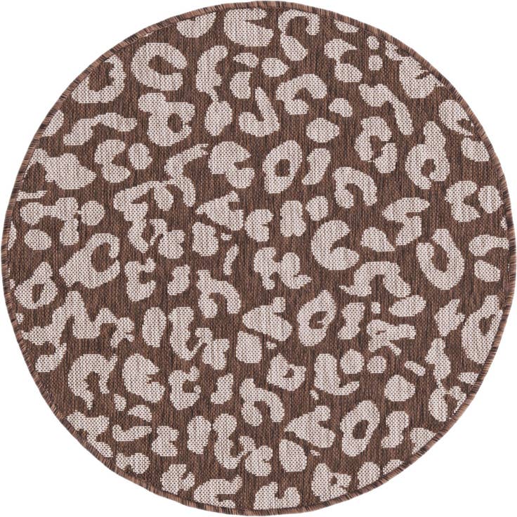 Detail image of 3' x 3' Easy-Clean Safari Indoor / Outdoor Round Rug