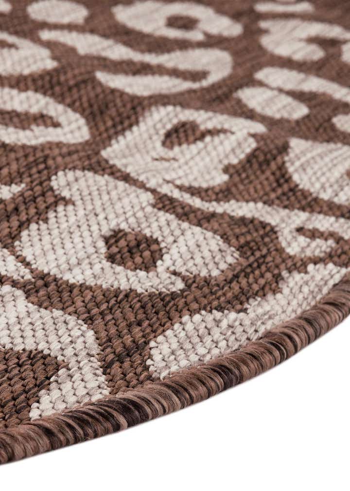 4' x 4' Easy-Clean Safari Indoor / Outdoor Round Rug