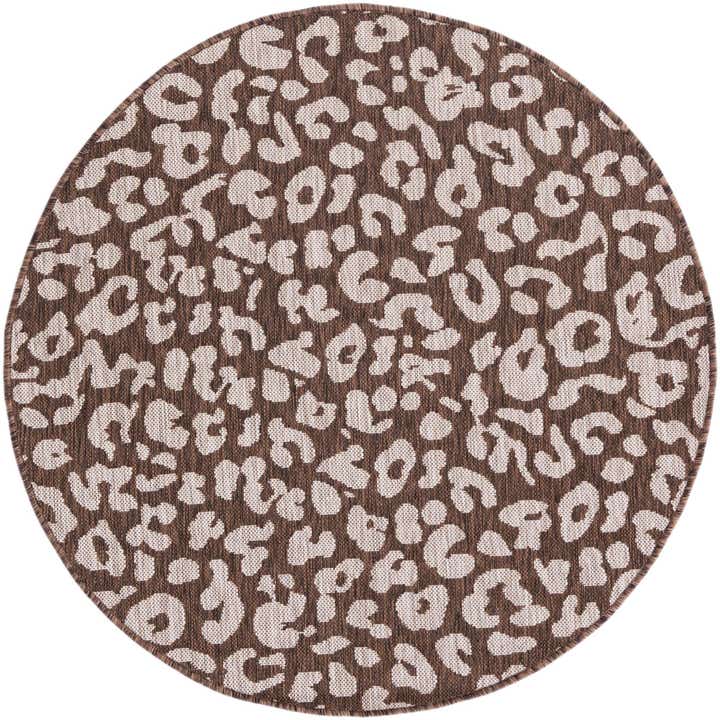 4' x 4' Easy-Clean Safari Indoor / Outdoor Round Rug