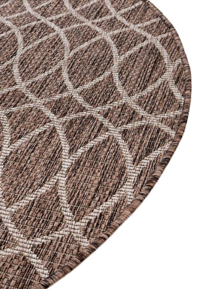 3' x 3' Easy-Clean Trellis Indoor / Outdoor Round Rug