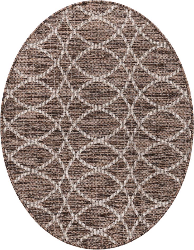 Detail image of 3' x 3' Easy-Clean Trellis Indoor / Outdoor Round Rug