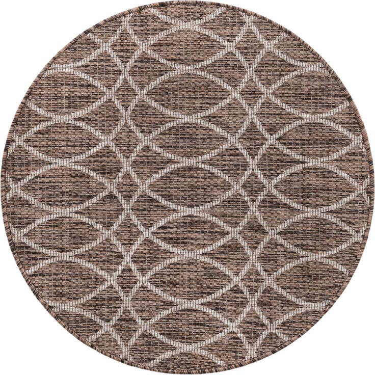 Detail image of 3' x 3' Easy-Clean Trellis Indoor / Outdoor Round Rug