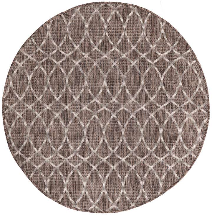 4' x 4' Easy-Clean Trellis Indoor / Outdoor Round Rug