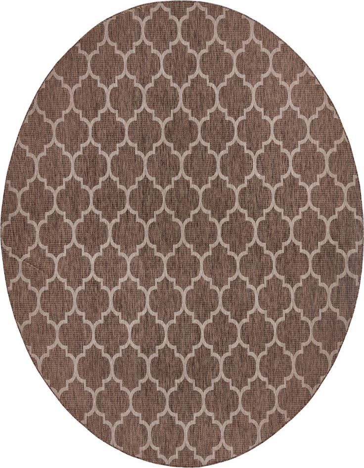 Detail image of 13' x 13' Easy-Clean Trellis Indoor / Outdoor Round Rug