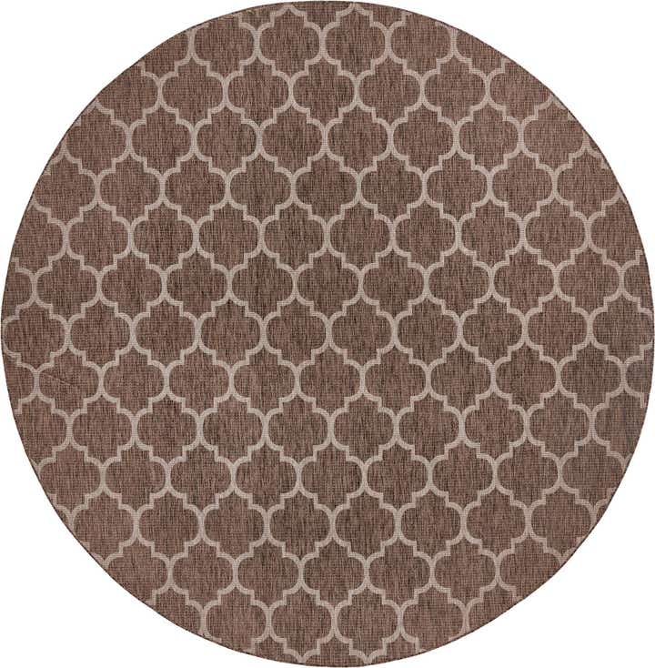 13' x 13' Easy-Clean Trellis Indoor / Outdoor Round Rug