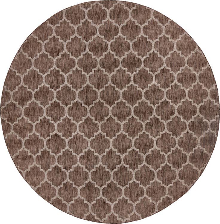 Detail image of 13' x 13' Easy-Clean Trellis Indoor / Outdoor Round Rug