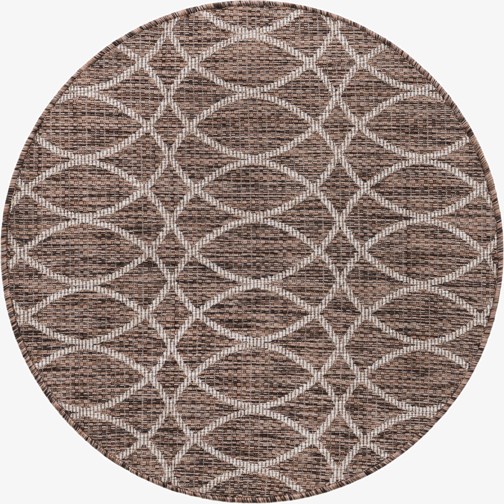 3' x 3'  Washable Trellis Indoor / Outdoor Round Rug