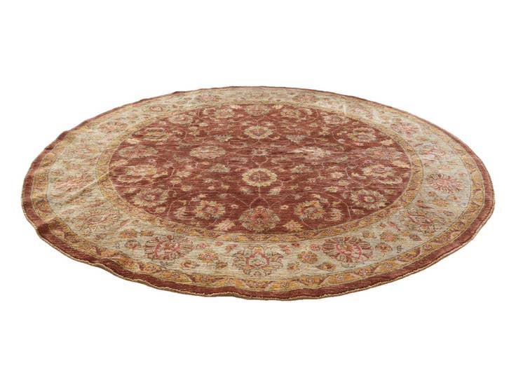 Detail image of 8' x 8' Hand Knotted Peshawar Ziegler Round Rug