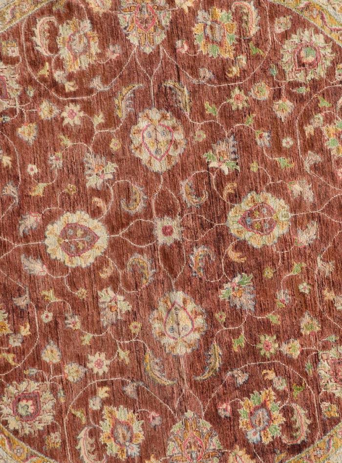 Detail image of 8' x 8' Hand Knotted Peshawar Ziegler Round Rug
