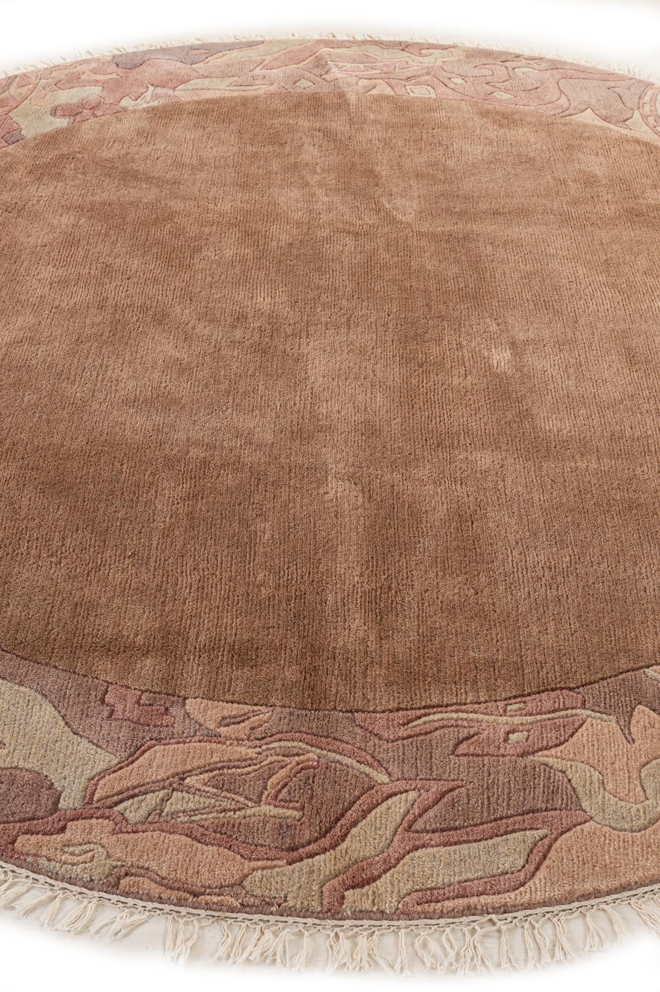 8' x 8' 2 Hand Knotted Tibet Wool Round Rug