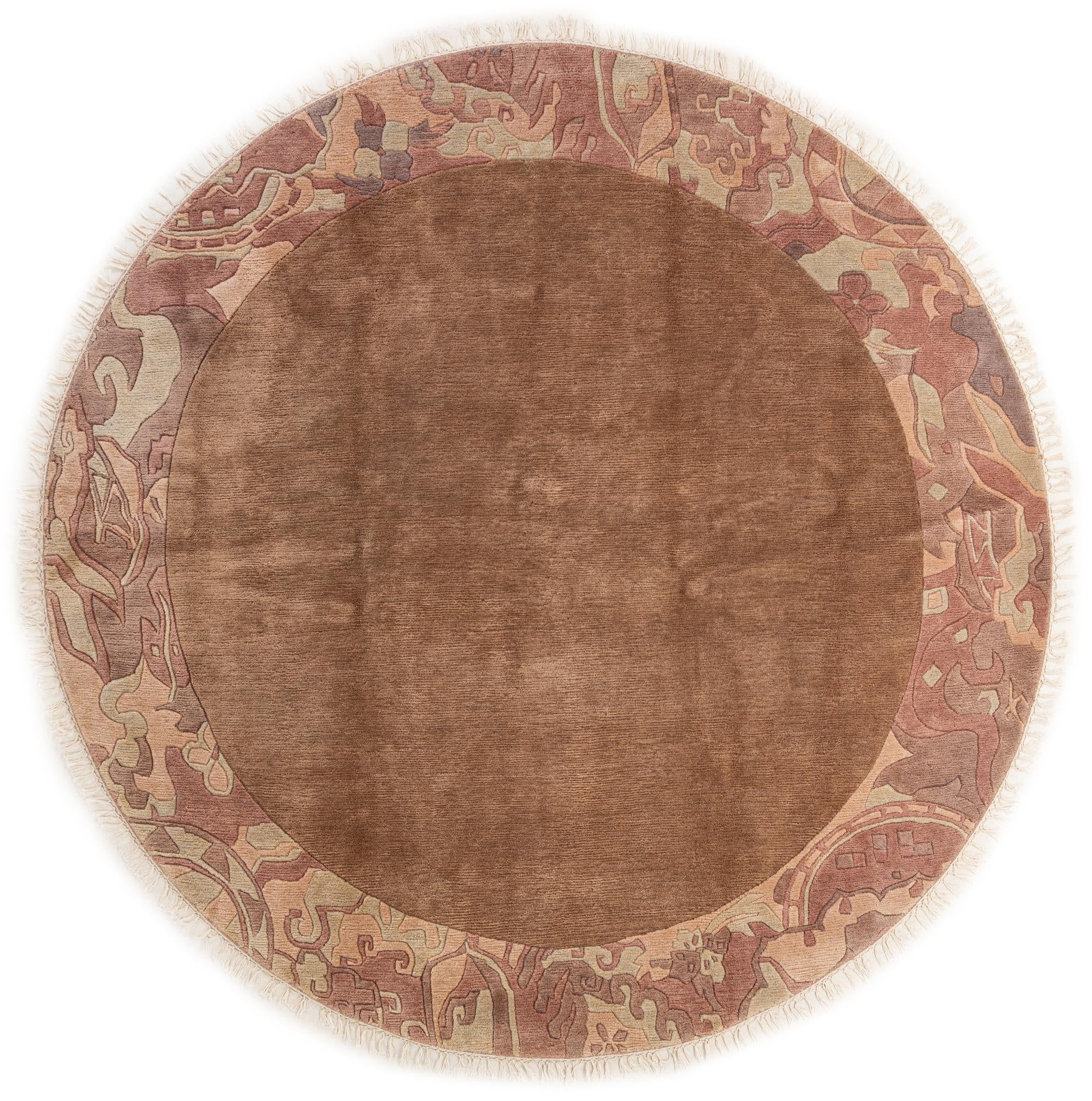 8' x 8' 2 Hand Knotted Tibet Wool Round Rug