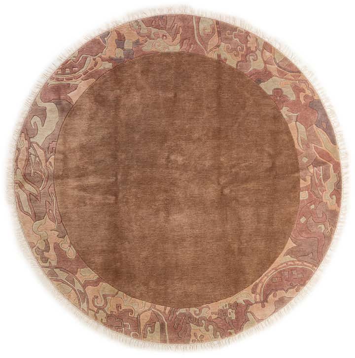 8' x 8' 2 Hand Knotted Tibet Wool Round Rug