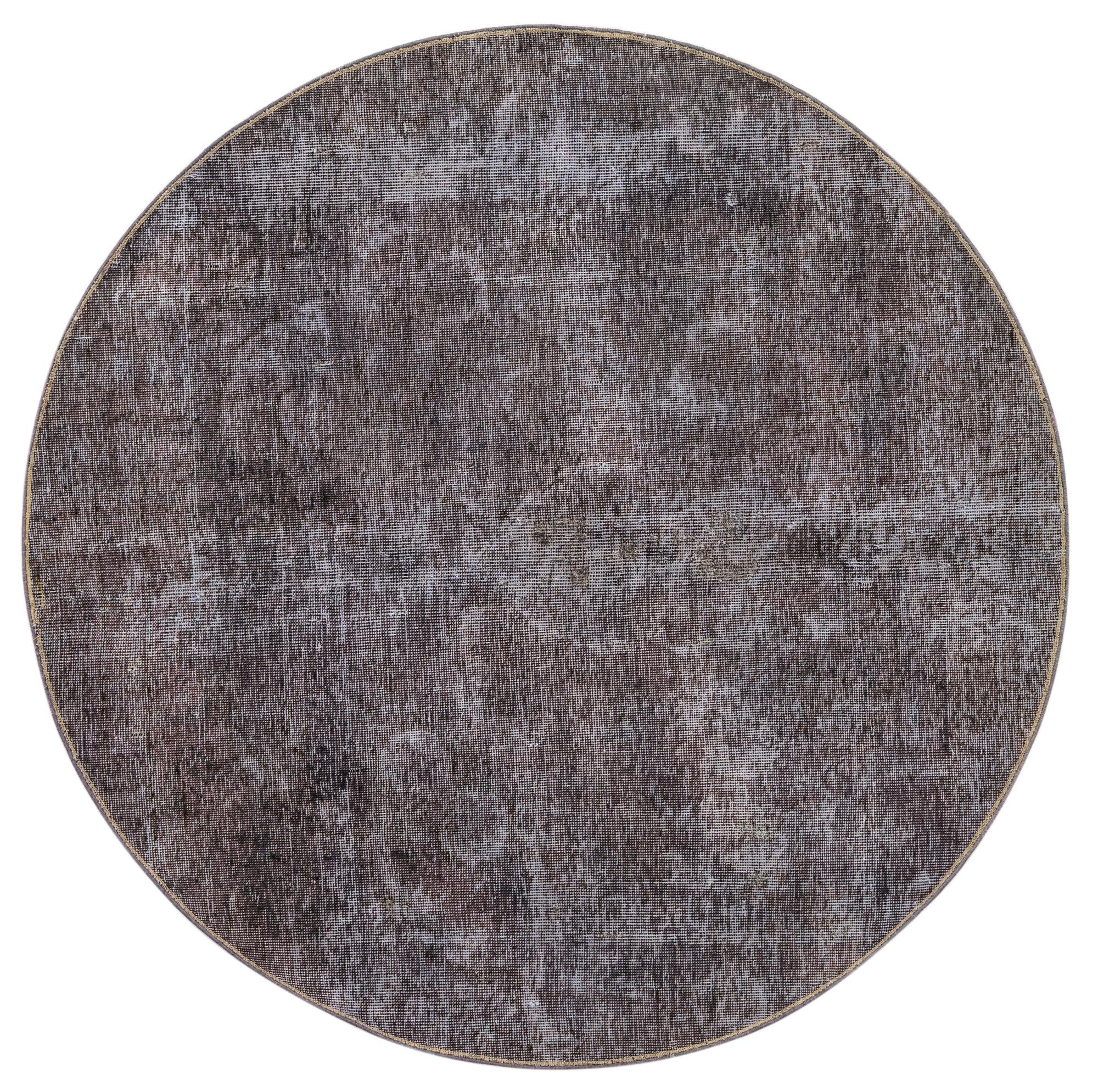 5' 1 x 5' 1 Hand Knotted Ultra Vintage Persian Wool Round Rug