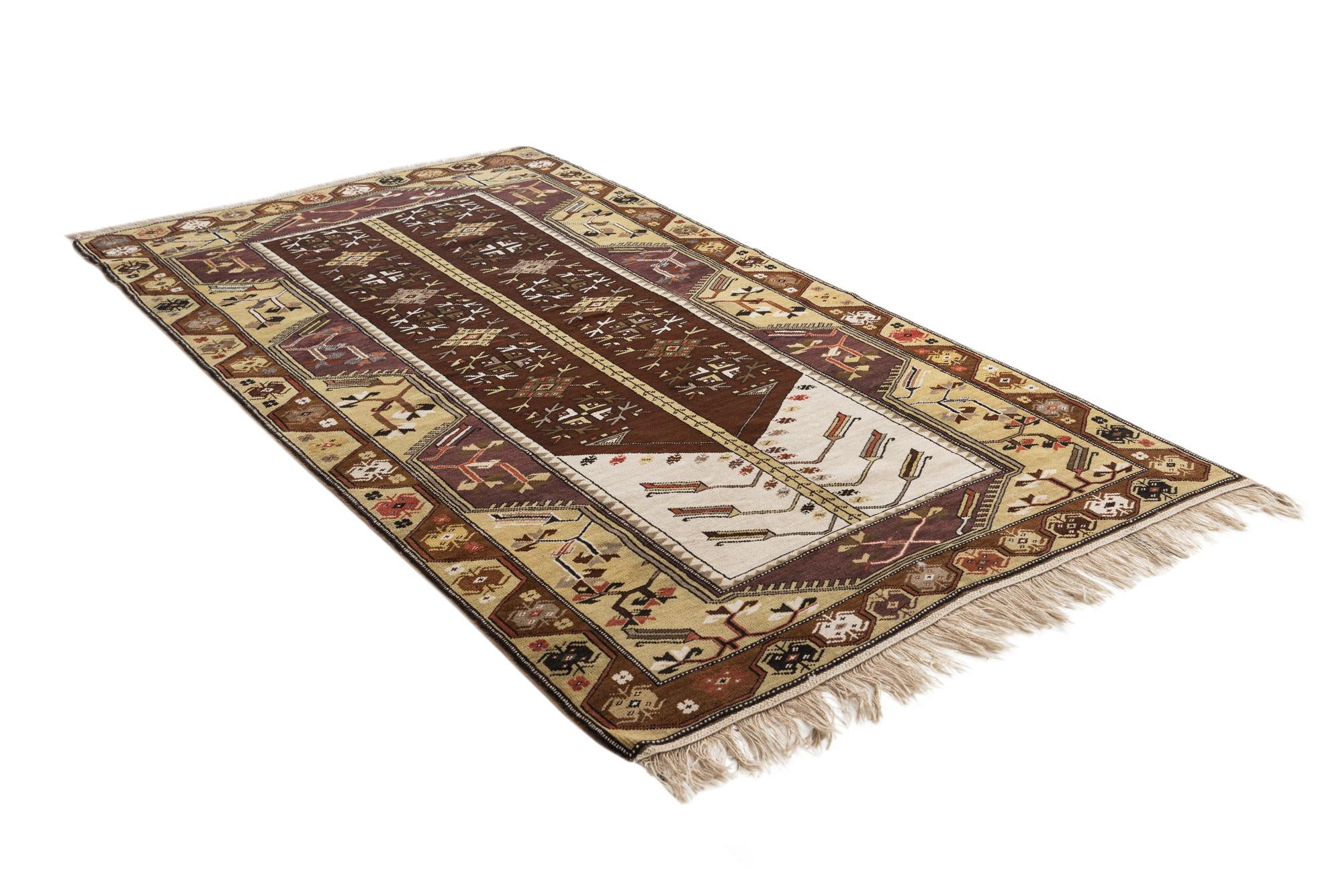 4' 6 x 8' Hand Knotted Anatolian Oriental Wool Runner Rug