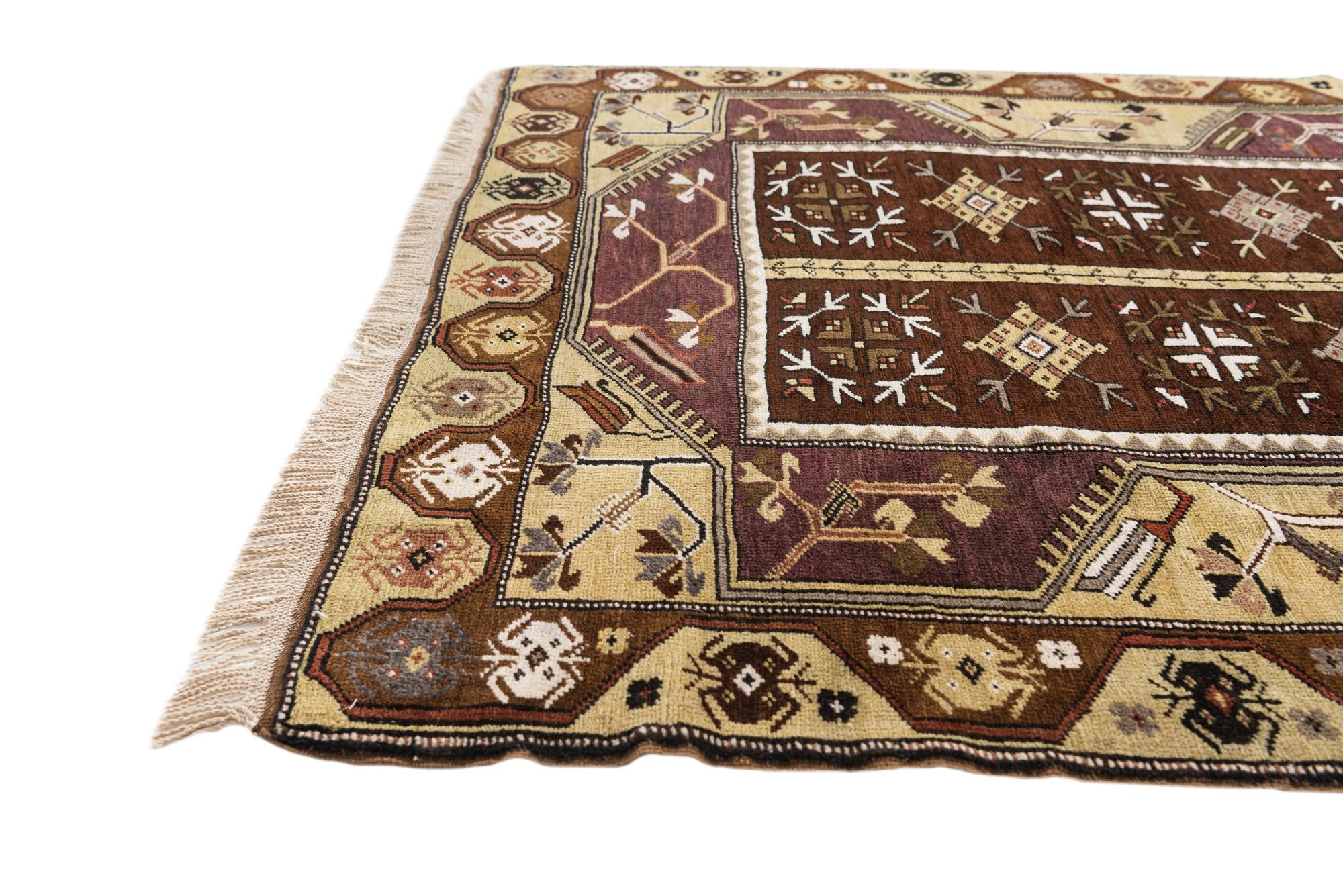 4' 6 x 8' Hand Knotted Anatolian Oriental Wool Runner Rug