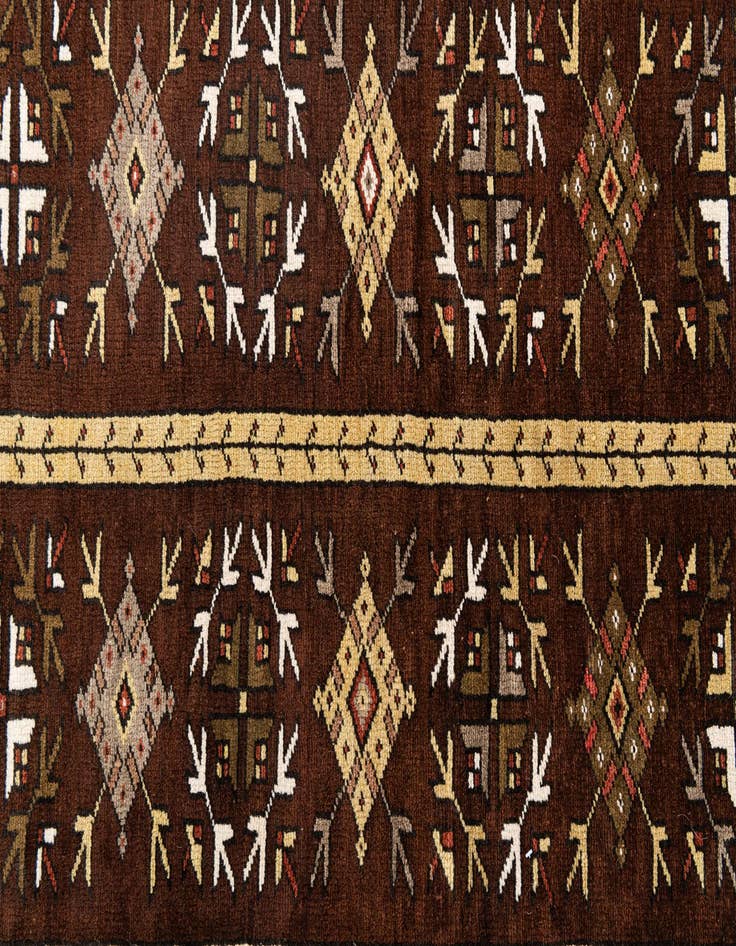 Detail image of 4' 6 x 8'  Hand Knotted Anatolian Oriental Wool Runner Rug