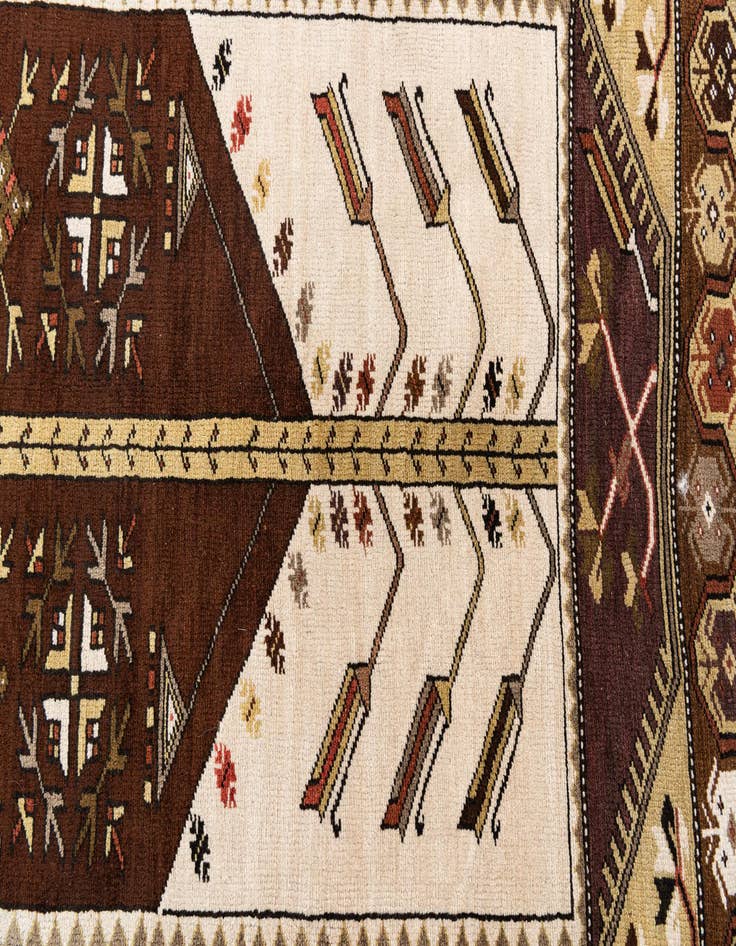 Detail image of 4' 6 x 8'  Hand Knotted Anatolian Oriental Wool Runner Rug