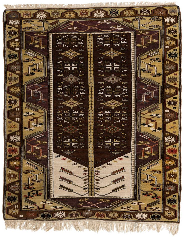 Detail image of 4' 6 x 8' Hand Knotted Anatolian Oriental Wool Runner Rug
