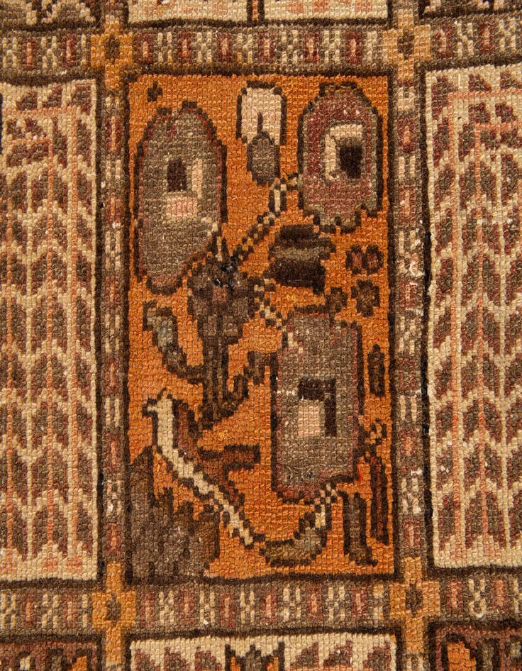Detail image of 5' 2 x 10' Hand Knotted Bakhtiar Persian Wool Runner Rug