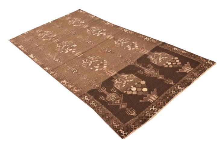Detail image of 3' 9 x 7' 4 Hand Knotted Balouch Persian Wool Runner Rug