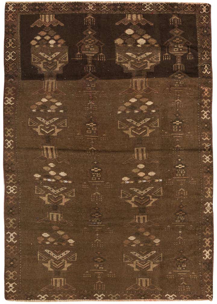 3' 9 x 7' 4 Hand Knotted Balouch Persian Wool Runner Rug